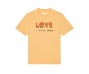 Watapparel T-Shirt ' Love always wins ' jaune clair / mélange de couleurs, Taille XL