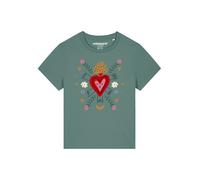 Watapparel T-shirt 'Love and flex' vert / orange / rouge / blanc cassé, Taille M