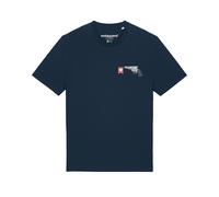 Watapparel T-Shirt ' Make love not war ' bleu foncé / mélange de couleurs, Taille S