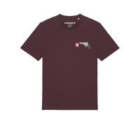 Watapparel T-Shirt 'Make love not war' gris / rouge foncé, Taille XXL