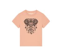 Watapparel T-shirt ' Mandala Elephant ' abricot / noir, Taille L