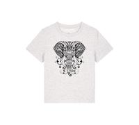 Watapparel T-shirt 'Mandala Elephant' gris clair / noir, Taille L