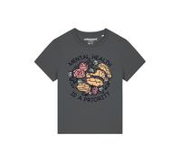 Watapparel T-shirt 'Mental Health' anthracite / menthe / orange pastel / noir, Taille L