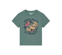 Watapparel T-shirt 'Mental Health' émeraude / abricot / rose / noir, Taille XXL