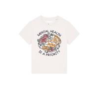 Watapparel T-shirt 'Mental Health' vert pastel / orange clair / noir / blanc, Taille XS