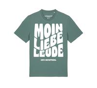 Watapparel T-Shirt 'Moin liebe Leude' vert / blanc, Taille XL