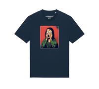 Watapparel T-Shirt 'Mona Lisa Scream' beige / bleu foncé / vert / rouge / noir, Taille 4XL
