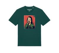Watapparel T-Shirt 'Mona Lisa Scream' vert foncé / mélange de couleurs, Taille XXL