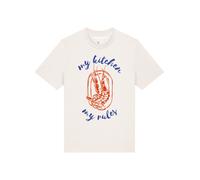 Watapparel T-Shirt 'My Kitchen My Rules' bleu foncé / rouge / blanc, Taille XL