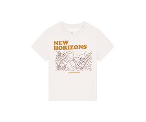 Watapparel T-shirt 'New horizons are everywhere' chocolat / sépia / blanc, Taille M