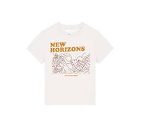 Watapparel T-shirt 'New horizons are everywhere' chocolat / sépia / blanc, Taille XS