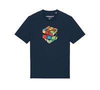 Watapparel T-Shirt 'Pixel Zauberwürfel' bleu foncé / mélange de couleurs, Taille 4XL