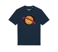 Watapparel T-Shirt 'Pizza Planet' bleu foncé / jaune foncé / rouge foncé, Taille XL