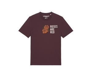 Watapparel T-Shirt 'Roses are red' sépia / greige / sapin / lie de vin, Taille XL