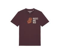 Watapparel T-Shirt 'Roses are red' sépia / greige / sapin / lie de vin, Taille XXXL