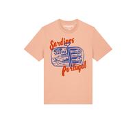 Watapparel T-Shirt 'Sardines Portugal' bleu / abricot / rouge, Taille XS