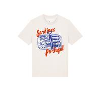 Watapparel T-Shirt 'Sardines Portugal' bleu roi / rouge orangé / blanc cassé, Taille S