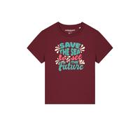 Watapparel T-shirt 'Save the sea' bleu / rouge / bordeaux / blanc, Taille XS