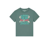 Watapparel T-shirt 'Save the sea' kaki / jade / rouge pastel / blanc, Taille XS