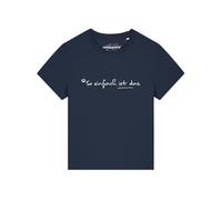 Watapparel T-shirt 'So einfach ist das' bleu marine / blanc, Taille XS