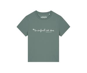 Watapparel T-shirt 'So Einfach Ist Das' olive / blanc, Taille M