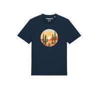 Watapparel T-Shirt 'Sonnenuntergang in der Wüste' bleu foncé / jaune d'or / vert, Taille L