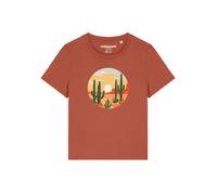 Watapparel T-shirt 'Sonnenuntergang In Der Wüste' vert foncé / orange / rouge rouille / blanc, Taille L