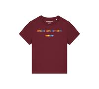 Watapparel T-shirt 'Spread Love not Hate' mélange de couleurs / bordeaux, Taille S