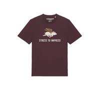 Watapparel T-Shirt 'Stress to impress' camel / greige / lie de vin, Taille XXL