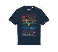 Watapparel T-Shirt ' Sun And Moon ' bleu foncé / mélange de couleurs, Taille XXXL
