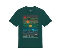 Watapparel T-Shirt 'Sun And Moon' jaune / vert foncé / violet / orange / rouge, Taille XXL