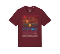 Watapparel T-Shirt ' Sun And Moon ' mélange de couleurs / bordeaux, Taille M