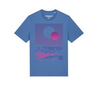 Watapparel T-Shirt ' Sun and Moon Skyline ' bleu clair / mélange de couleurs, Taille S