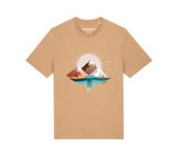 Watapparel T-Shirt ' Sunrise & Lake ' beige / mélange de couleurs, Taille XS