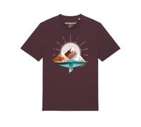 Watapparel T-Shirt 'Sunrise & Lake' brun foncé / mûre / mélange de couleurs, Taille XS