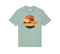 Watapparel T-Shirt 'Sunset on palm beach' menthe / vert clair / mélange de couleurs, Taille XXL