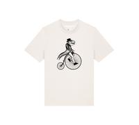 Watapparel T-Shirt 'T-Rex auf Fahrrad' noir / blanc, Taille XS