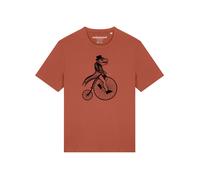 Watapparel T-Shirt 'T-Rex auf Fahrrad' orange / noir, Taille S
