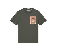 Watapparel T-Shirt 'Tarot The Ice Cream' marron / olive / rouge cerise / rouge foncé, Taille XS