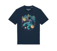 Watapparel T-Shirt ' Techno Astronaut ' bleu foncé / mélange de couleurs, Taille XS
