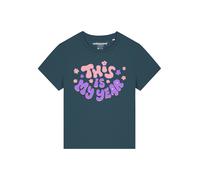 Watapparel T-shirt 'This is my year' pétrole / violet / rose, Taille XL