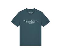 Watapparel T-Shirt 'Wenn Nicht Jetzt Wann Dann' pétrole / blanc, Taille S