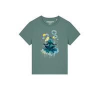 Watapparel T-shirt 'Yoga & Meditation' bleu / bleu clair / jaune / vert foncé, Taille L