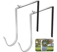 Watayo Lot de 2 supports réglables pour couronne de cimetière de Noël - Pour couronne de cimetière de 15,2 à 27,9 cm - En acier inoxydable - Pour décoration de Noël ou de Pâques