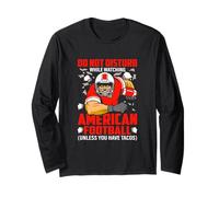 Watch American Football Rugby & Eat Tacos Funny Sarcastic Manche Longue