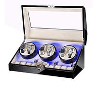 Watch Automatic Watch Winder Case 6 +10 Storage Display Box Case with Extremely Silent Motor 5 Rotation Mode Settings Suitable for Most Wrist Watches Self Winding (A)