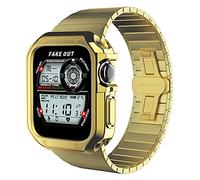 Watch Band Case compatible 44mm 42 mm 40mm 38 mm Case de protection de sangle de sangle militaire de tpu lourd 38 mm pour la série Iwatch SE 7 6 5 4 3 2 1 Band en acier inoxydable (), 40 mm