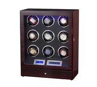 Watch Boxes Watch Winder, Automatic Watch Winder Smart Unlock LCD Display Watch Box Case with Remote Control for 9 Watches
