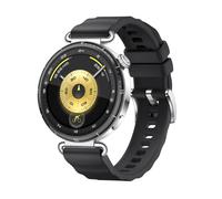 Watch GT6 GPS - Boitier en Acier Inoxydable Argenté de 41 mm avec bracelet Fluoroélastomère, Noir