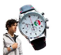 Watch Mechanical - Alloy, 43mm Waterproof Wristwatch Six-Pin Design | Leather Strap Business Style, Calendar & 24-Hour Display Timepiece For Men, Office, Formal Events, Casual Wear, Outdoor Use